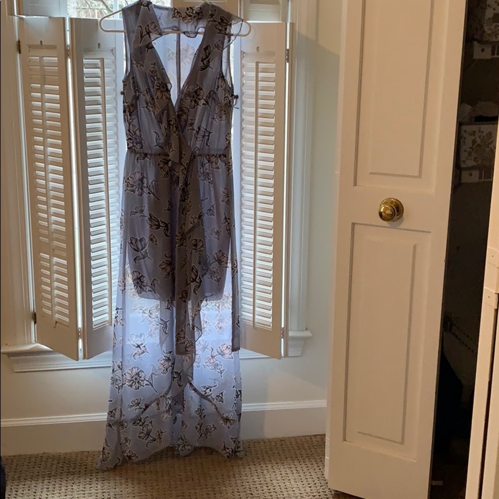 Maxi floral tie waist dress